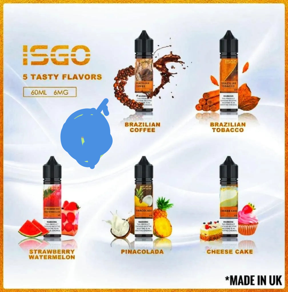 ISGO 60ML E LIQUID 6MG ALL FLAVORS IN UAE