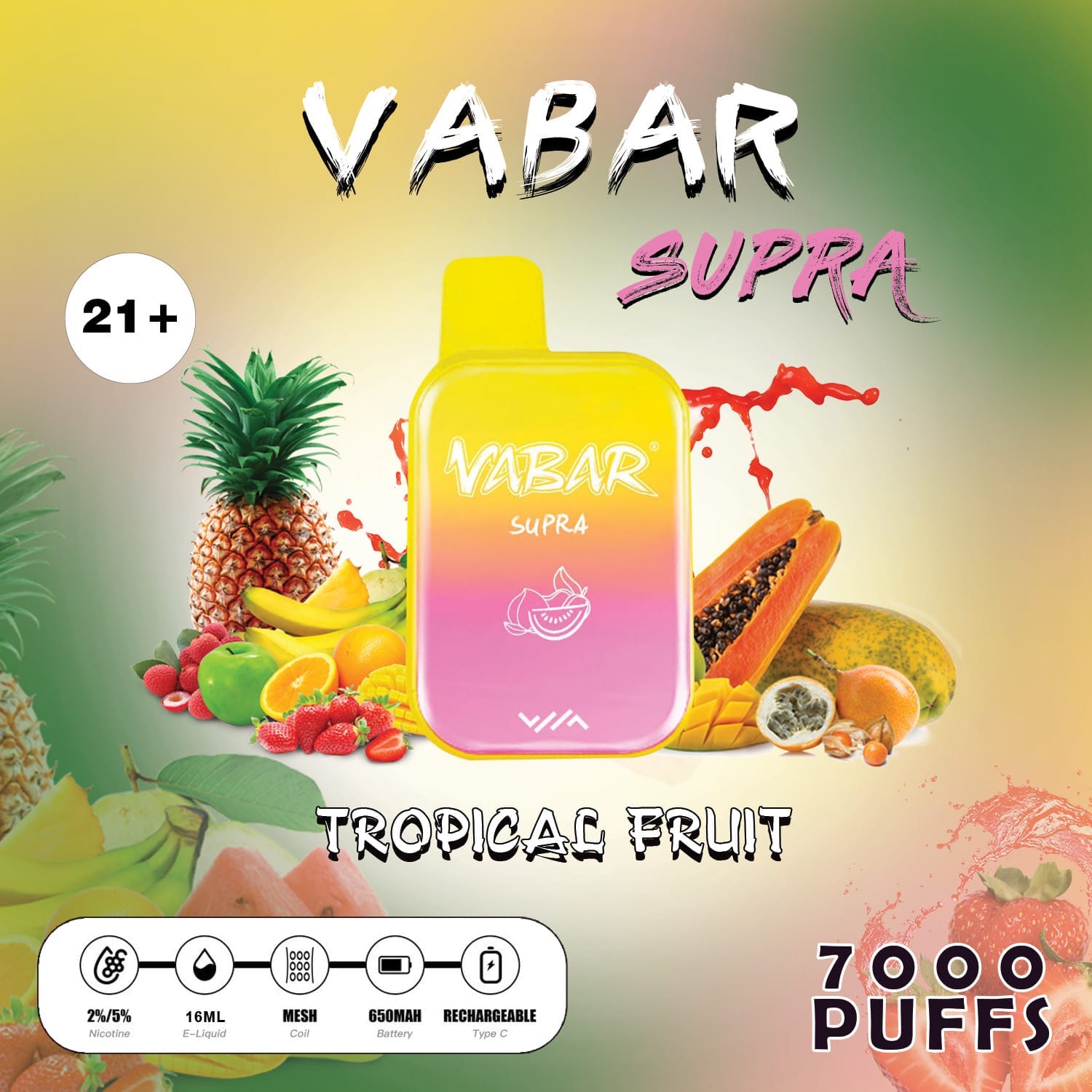 Vabar Supra 7000 Puffs Disposable.