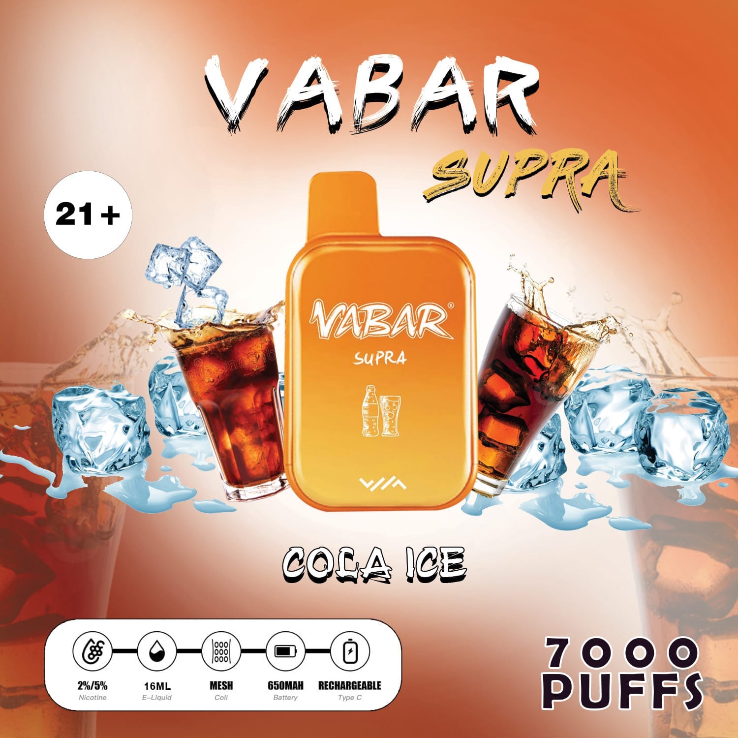 Vabar Supra 7000 Puffs Disposable.